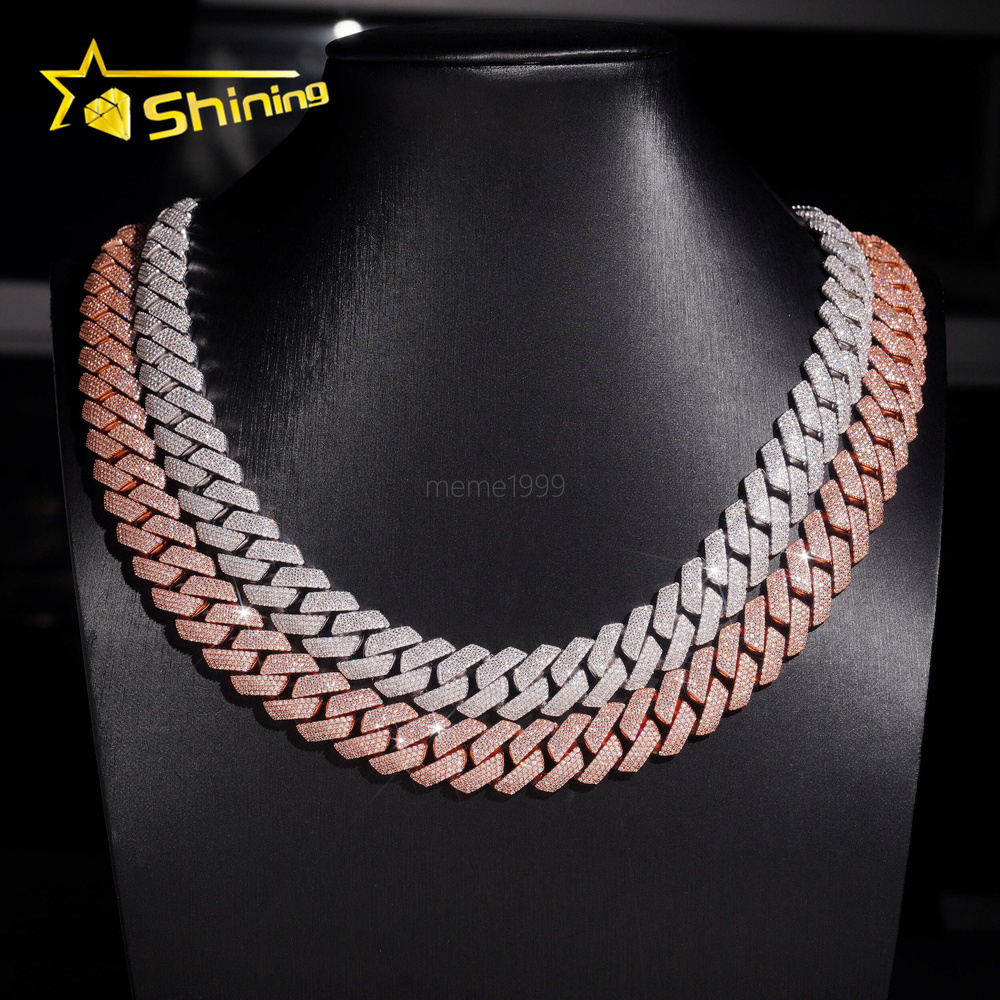Wholesale Price 15MM 4Rows Iced Out Hip Hop Fashion Rapper Men Jewelry VVS D Color Moissanite Diamond Miami Cuban Link Chain