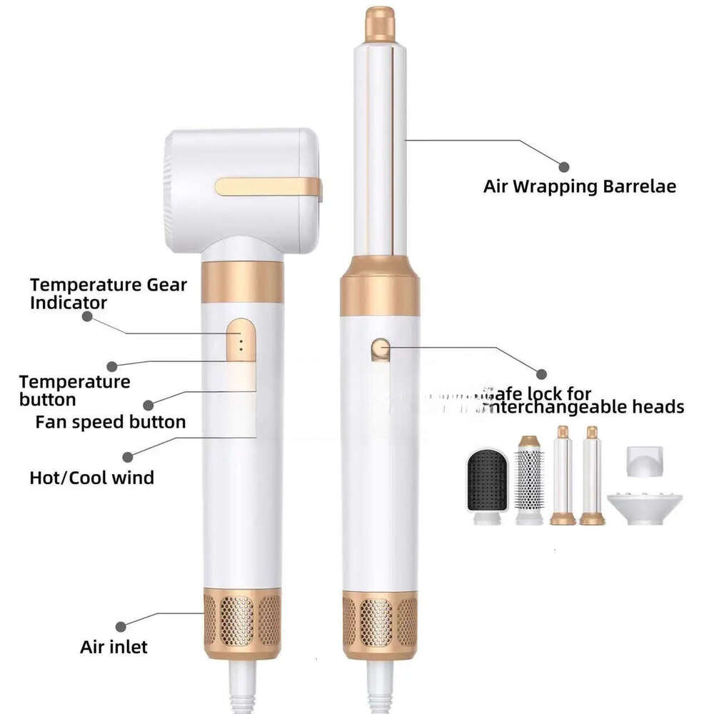 7 in 1 1400W Straightener Hair Comb Professional Auto Wrap Dryer Straightening Brush Automatic Curling Iron