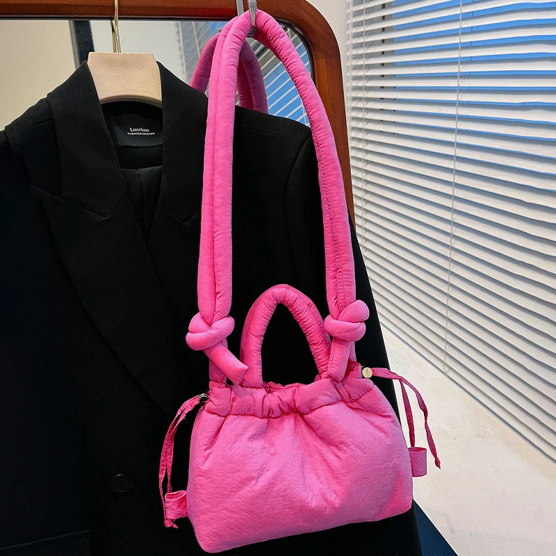 Fashion Small Puffer Tote Bag er Padded Women Shoulder Bags Nylon Down Cotton Crossbody Bag Mini Lady Handbags 2024 Trend 250814