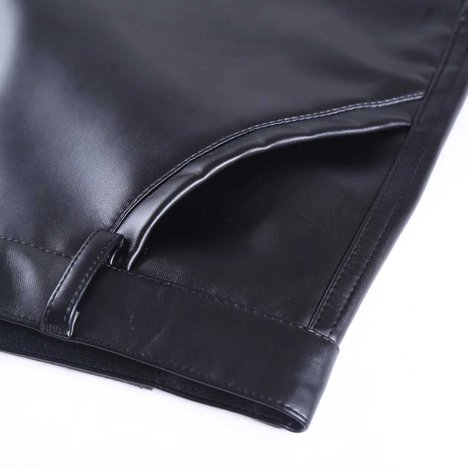 Autumn and Winter Slim Mens Leather Pants Tight Motorcycle Fashion Simple Hipster PU Leather Pants for Men W250819