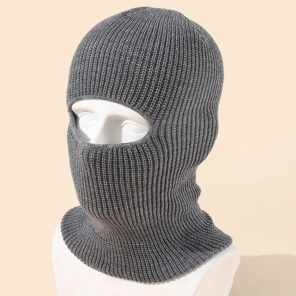Candy Color Cute Full Face Cover Ski Mask Hat Bear Ear Balaclava Knitted Hats Outdoor Cycling Ear Protection Hat Beanies Hat Men 250818
