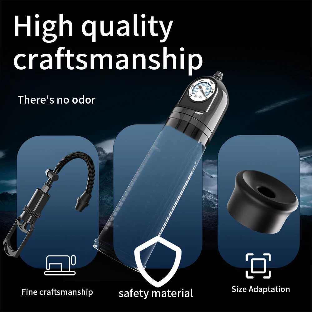 Penis Pump For Male Vacuum Blowjob Sucking Trainer Big Size Erection Enhancement Extender Masturbator Adult For Men Sex Toys XJ250819