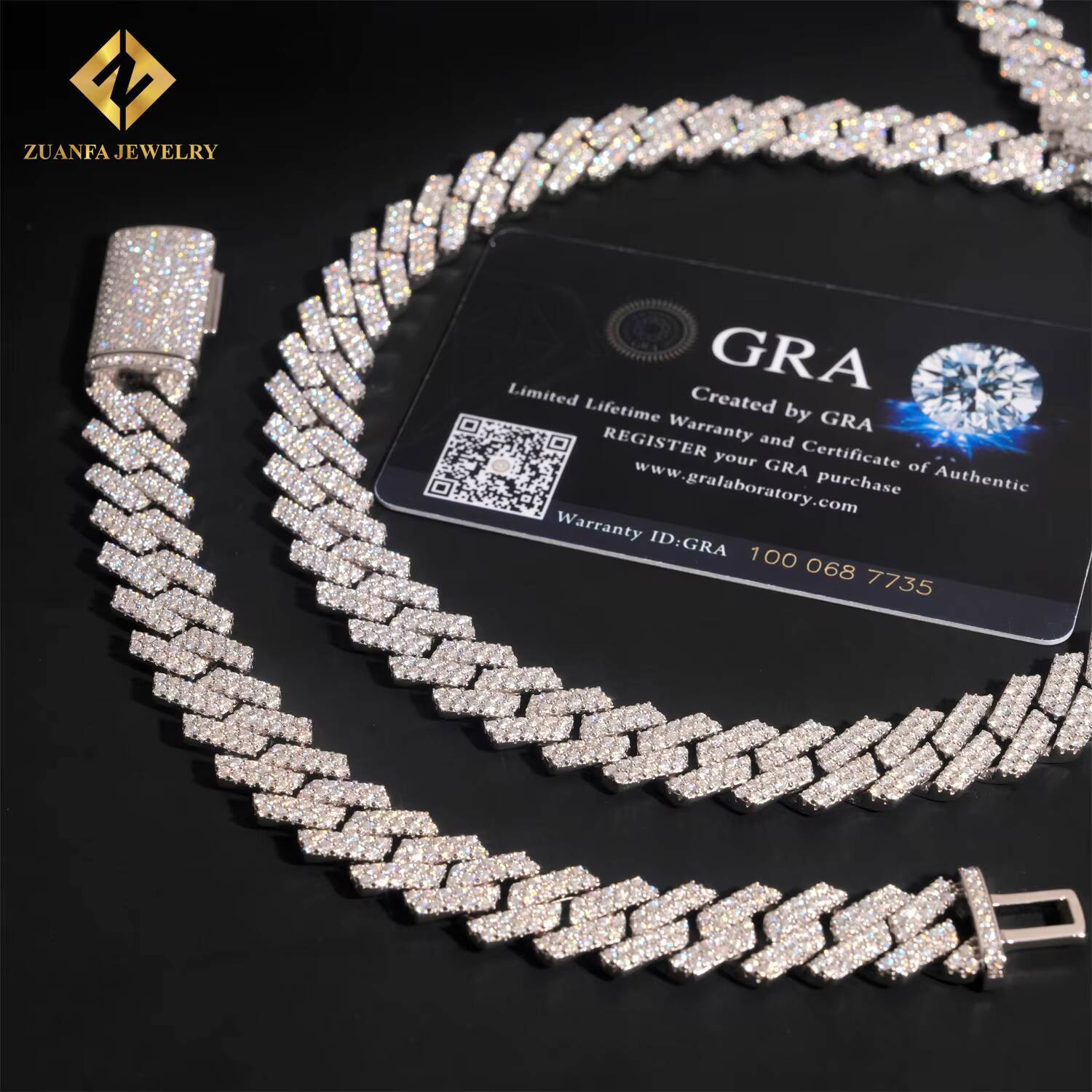 Custom Iced Out 13mm Hip Hop Men Jewelry Necklace Diamond Cuban Link Chain 925 Sterling Silver Moissanite Necklace Bracelet