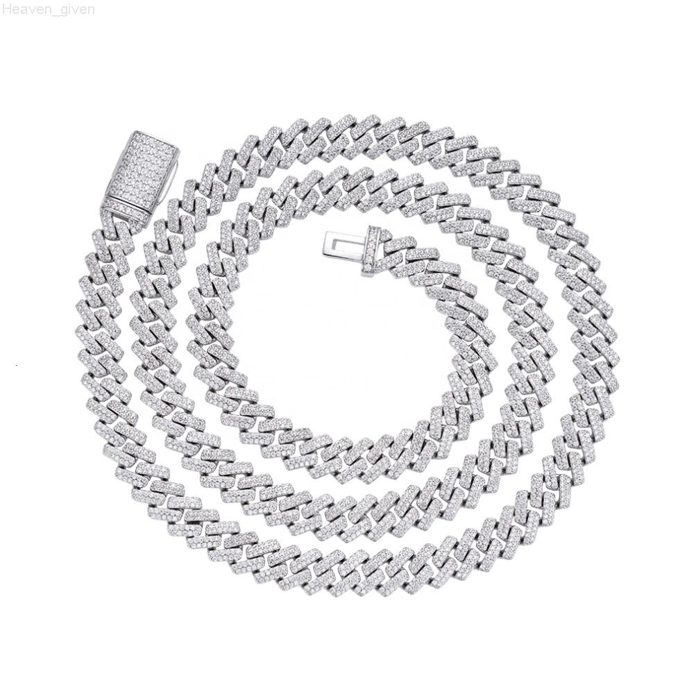 Hot Selling Fashion Hip hop Jewelry 8mm Iced Out VVS Moissanite Diamond Miami Cuban Chain Necklace