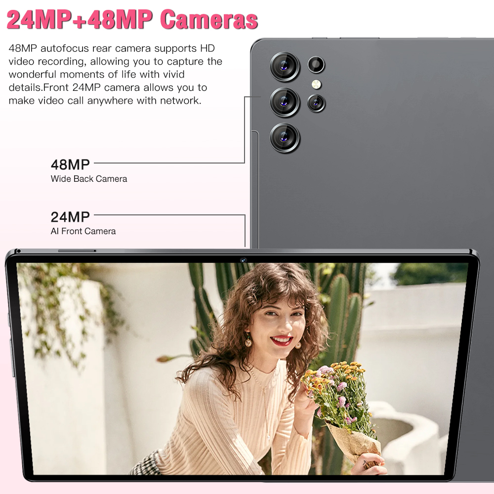 Tab Ultra Tablet PC 12 inch HD Screen Android 14 ,Snapdragon 865 CPU,16GB+1TB Android Tablet,24MP+48MP Camera ,8800mAh Battery, 5G Dual SIM Card