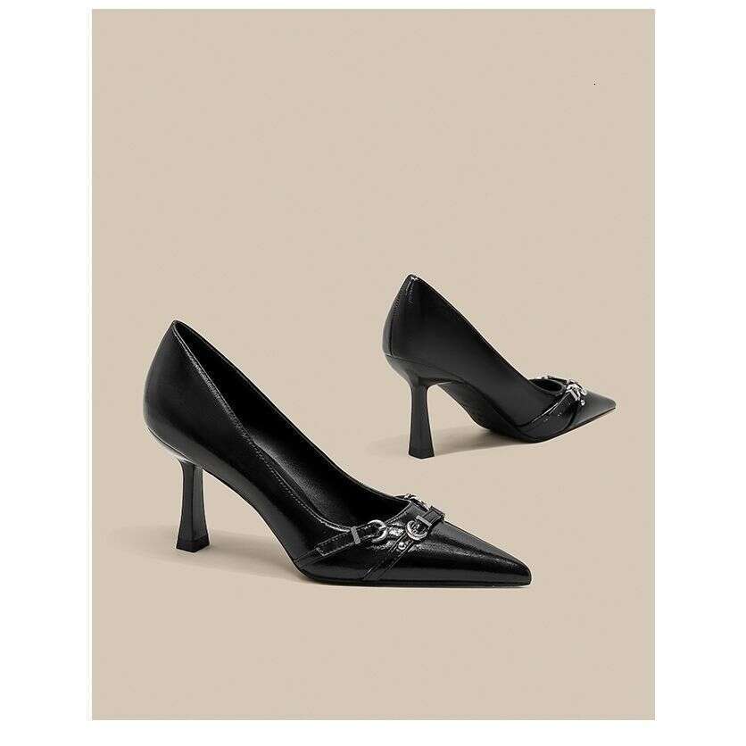 Designer High Shoe Heels for Women 2025 Autumn Winter New Stiletto Pointed Toe Elegant High-end Black Stunning French Style Mature Single Shoes -end