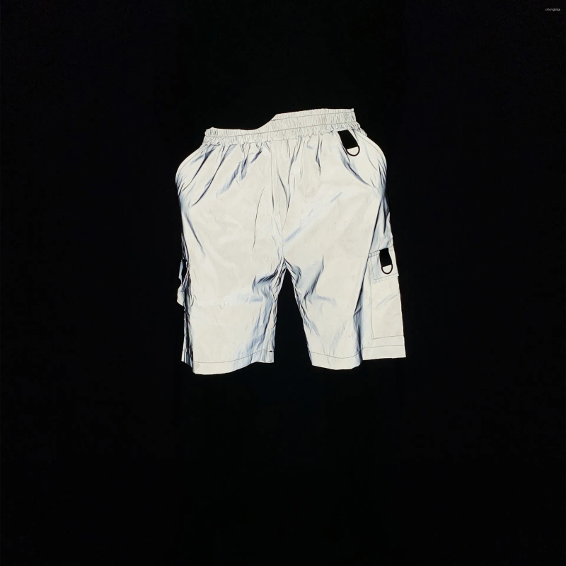 Men's Shorts Trendy Brand Design Colorful Reflective Cargo For Men Summer Loose High Street Hip-Hop Wide-Leg Five-Point Pants