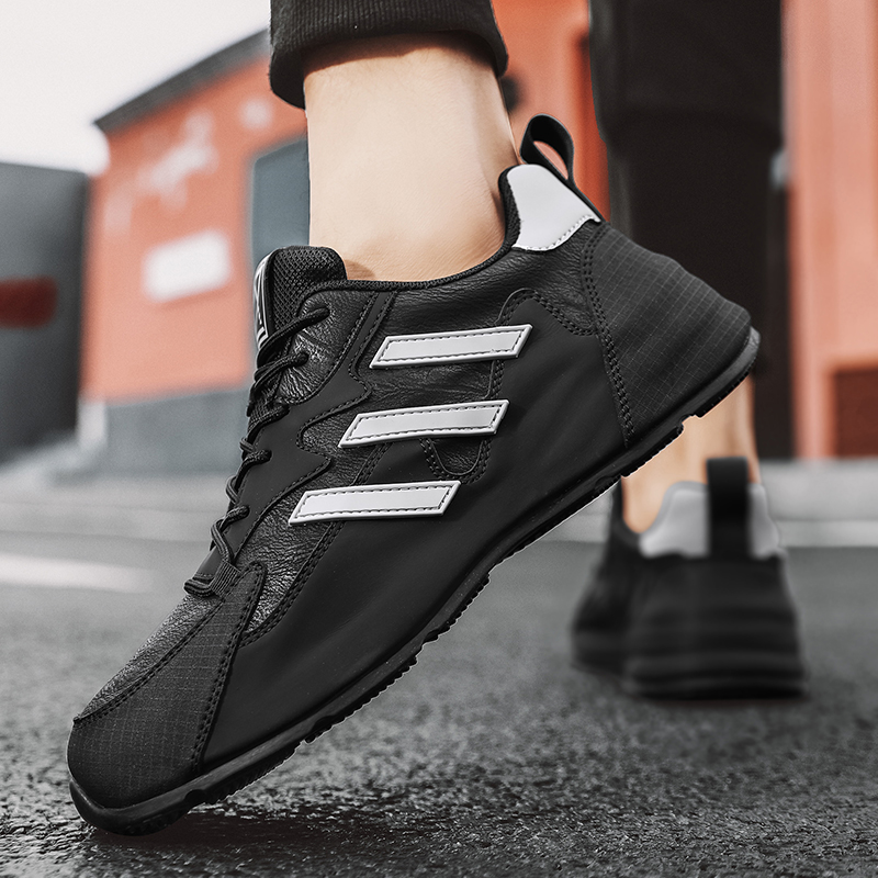 2025 summer luxury high-end sports leisure napa texture breathable shock-absorbing insoles sports shoes waterproof