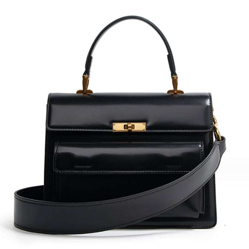 New High Quality Patent Leather Handbag Fashion Women Wide Shoulder Strap Crossbody Small Square Bag
