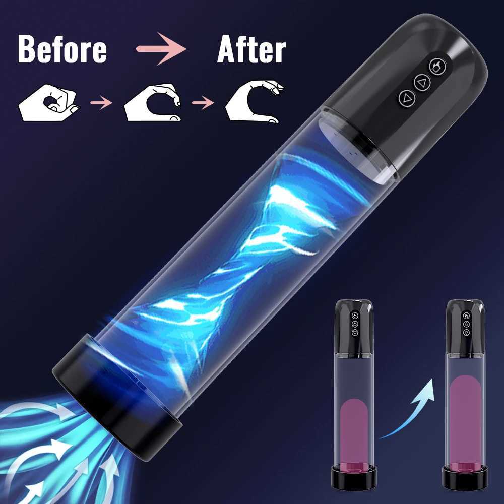 Electric Vacuum Penis Pump for Men Sucking Rechargeable Penis Enlargement Extender Pump Masturbator for Men Sex Toy for 18+ XJ250819