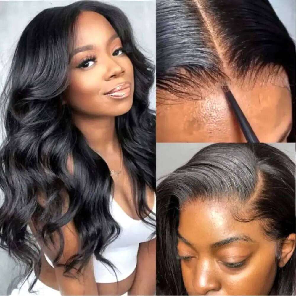 Glueless Human Hair Ready To Wear Pre Cut Preplucked 6X4 5X5 Transparent Body Wave Lace Closure Wig Brazilian Wigs Bling