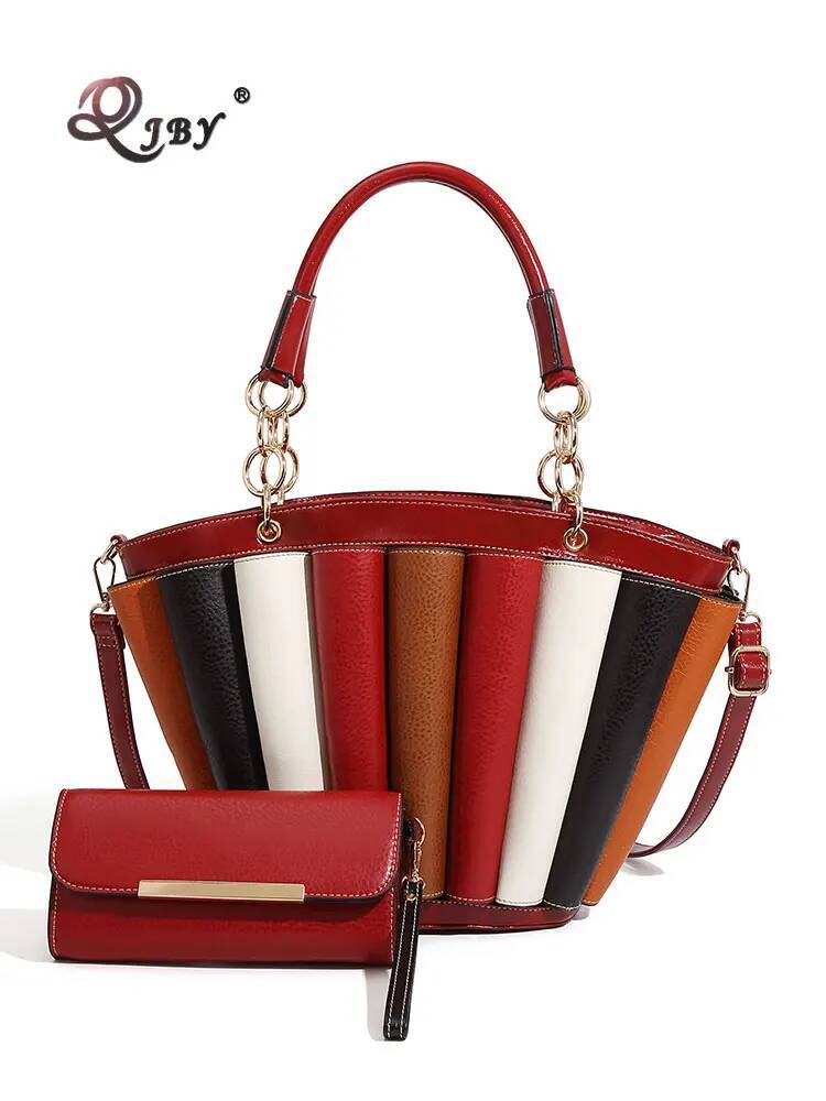 Bag Woman Capacity Leather Purse Fashion Designer Top Handbags Women Crossbody Large Bags For Women,Metal Handle