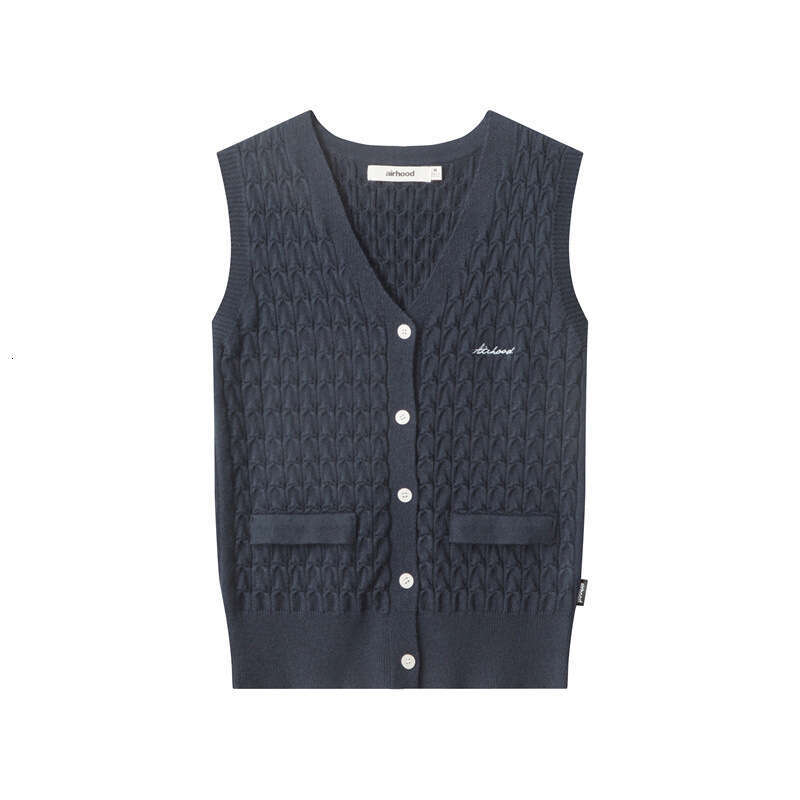 Spring And Autumn V-Neck Vest Layered Knitted Cardigan Style Sleeveless Sweater For Women B5