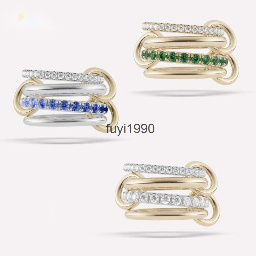 Kilcollin Spinelli Halley Emerald Gold rings designer custom brand silver sapphire Ring New in luxury fine jewelry yellow diamond Snake Stacking ring for women