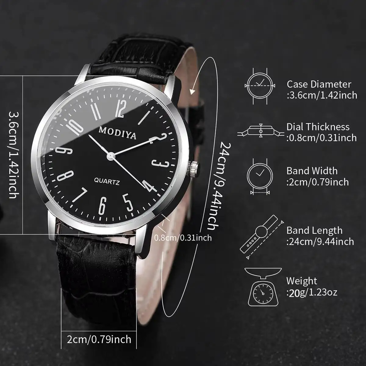 3PCS/Set Fashio Arabic Dial Men Business Watches Casual Leather Strap Quartz Wristwatches Reloj HombreWithout Box 250819