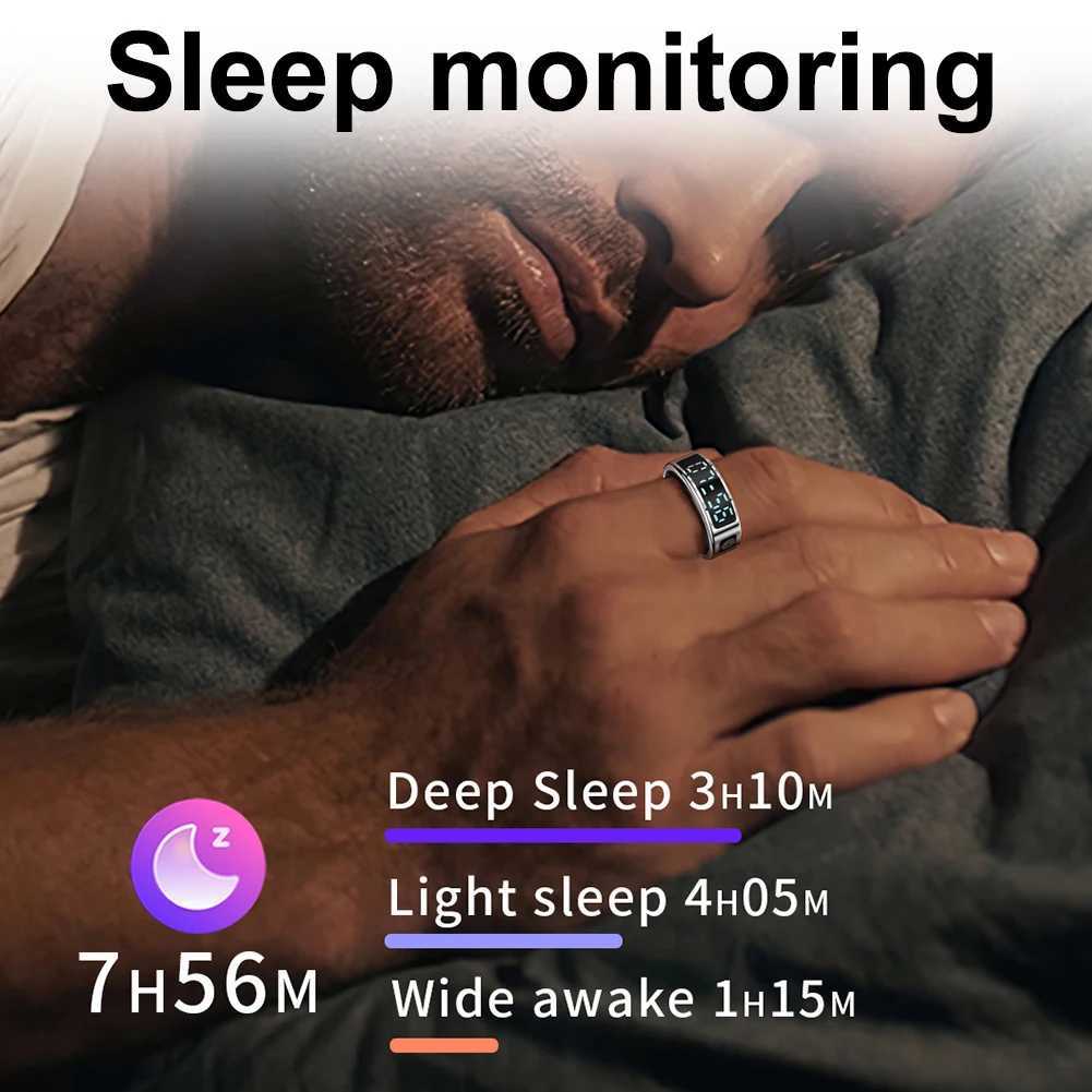 18mah RS08 Smart Ring Health Fitness Rings 5ATM Waterproof Bluetooth 5.1 Heart Rate Sleep Monitoring for Android/IOS for Men W250819