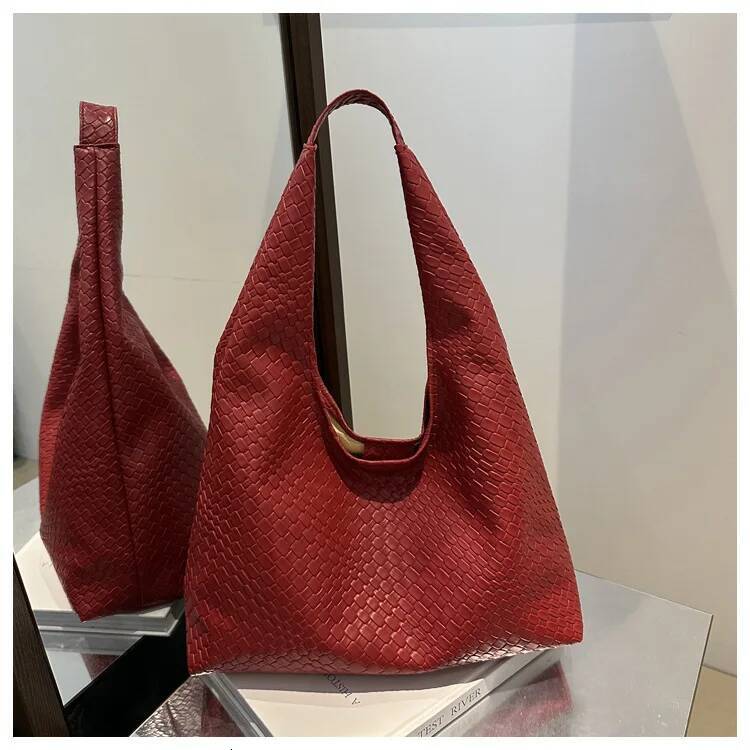 Women's Retro Faux Leather Braided Shoulder Capacity Casual Underarm Large Tote Bag, Daily Commuter Ba