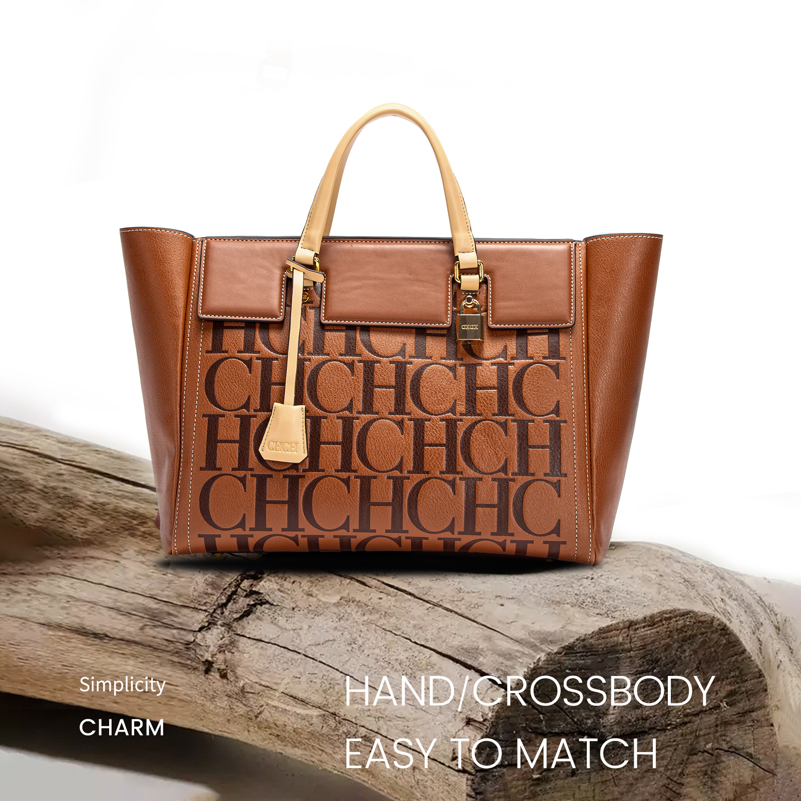 Classic Style Fashion Retro Women's Handbags Simple Design Letters Printing Large Capacity Pure Color Versatile