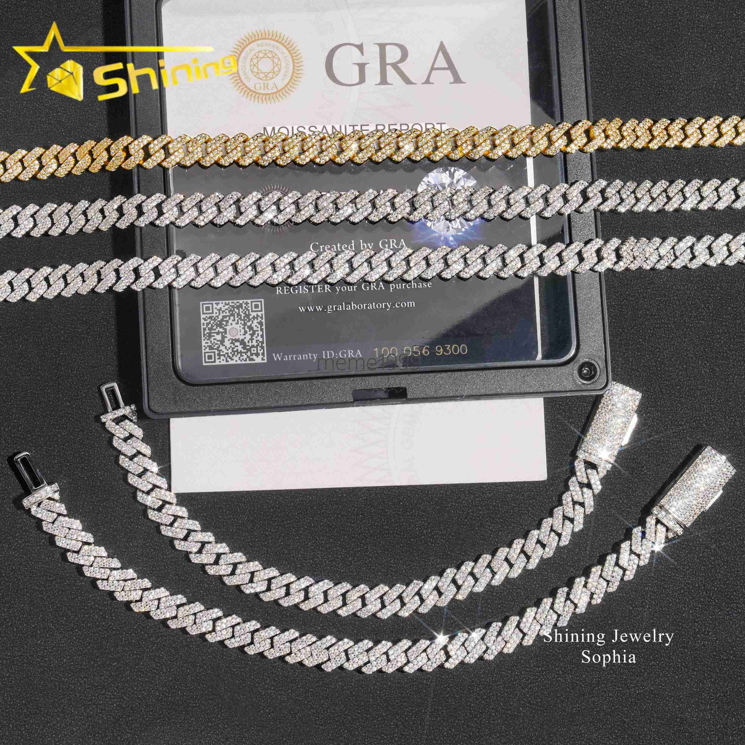 Wholesale Price 8MM Hot Sale Iced Out Hip Hop Fashion Design Rapper Men Jewelry Moissanite Diamond Miami Cuban Link Chain