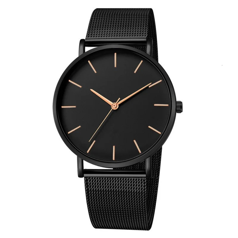 Fashion Ultra Thin Creative Black Stainless Steel Quartz Watches Men Simple Fashion Business Wristwatch Clock Male Relogios 250819