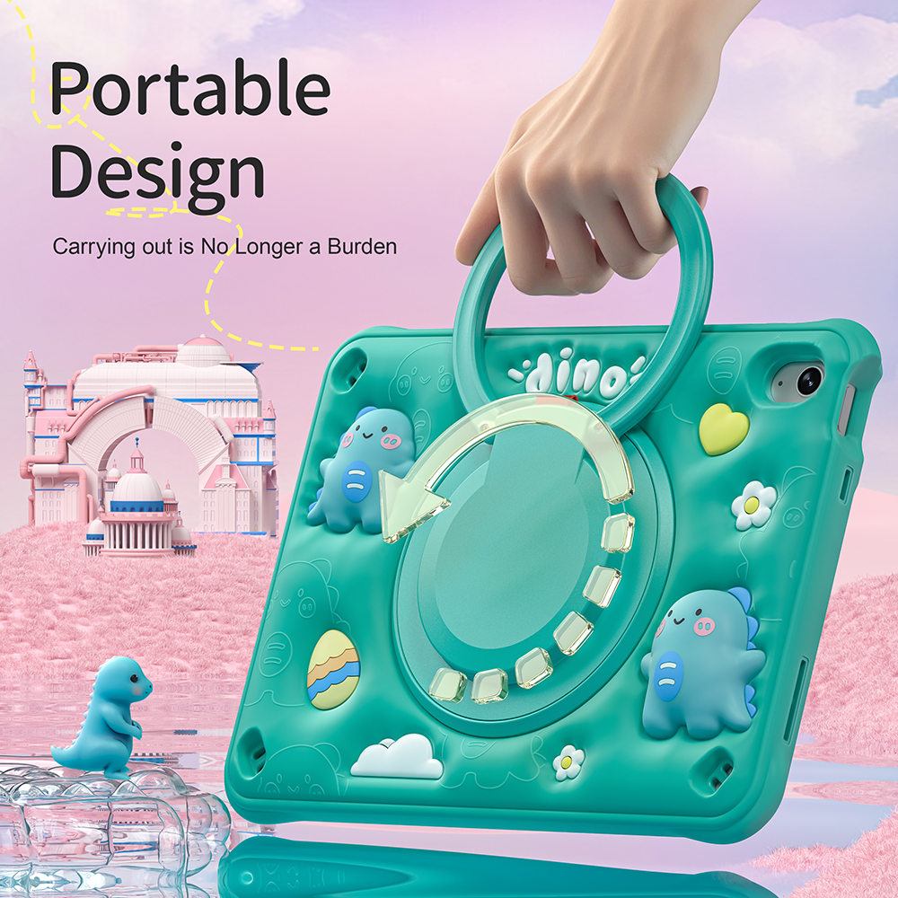 For iPad Tablet Case A16 11th Case 11"/10.9" 10th Gen soft silicone Durable and drop resistant 3D cute cartoon dog ,bear,dolphin,duck,dragon