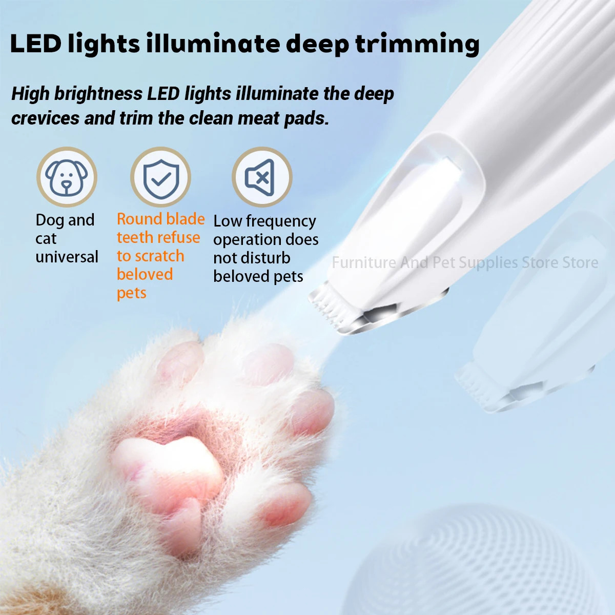 Professional Dog Grooming Clippers LED Light LCD Display 18mm Wide Blade for Paw Trimming Low Noise Cordless Pet Hair Trimmer 250813