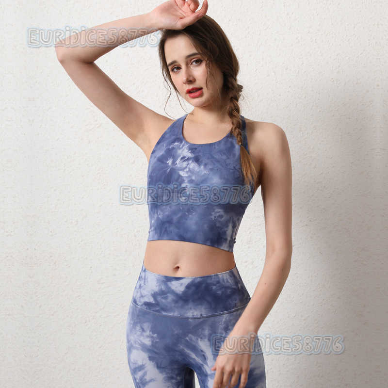 Tie Dyed Professional Sports Underwear Womens Beautiful Back Cross Quick Drying Yoga Vest Shockproof Running Fitness Clothes Bra H250819