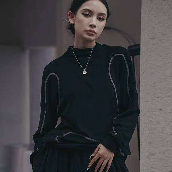 Women's Oversized O-Neck Sweatshirts Drop-Shoulder Pullover with Long Sleeves Casual Breathable Terry Sweaters for Autumn/Winter