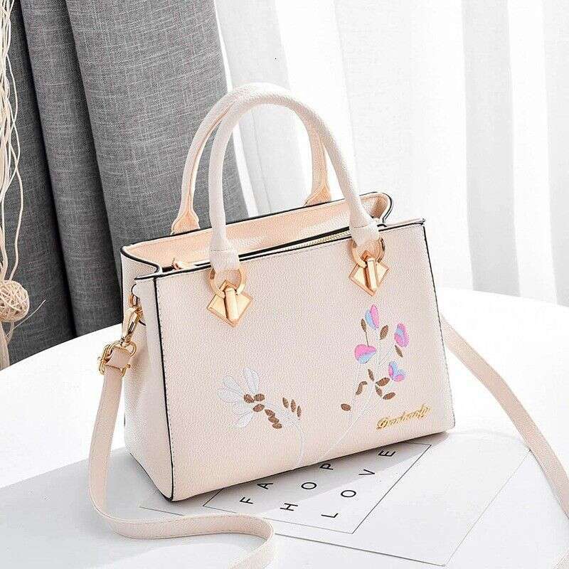 Shichen Bag Commuter Embroidered Women's 2023 New Fashion Handbag for Middle aged Mom's Bag Can Be One Shoulder