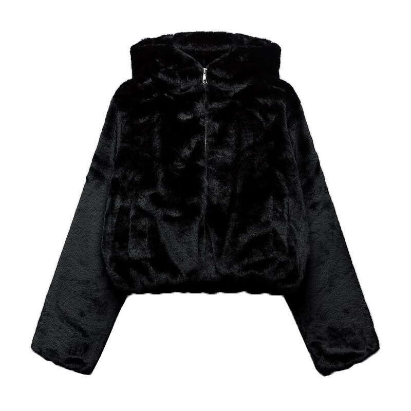 2025 Early autumn new women's fashion solid color versatile zipper loose hooded long-sleeved jacket