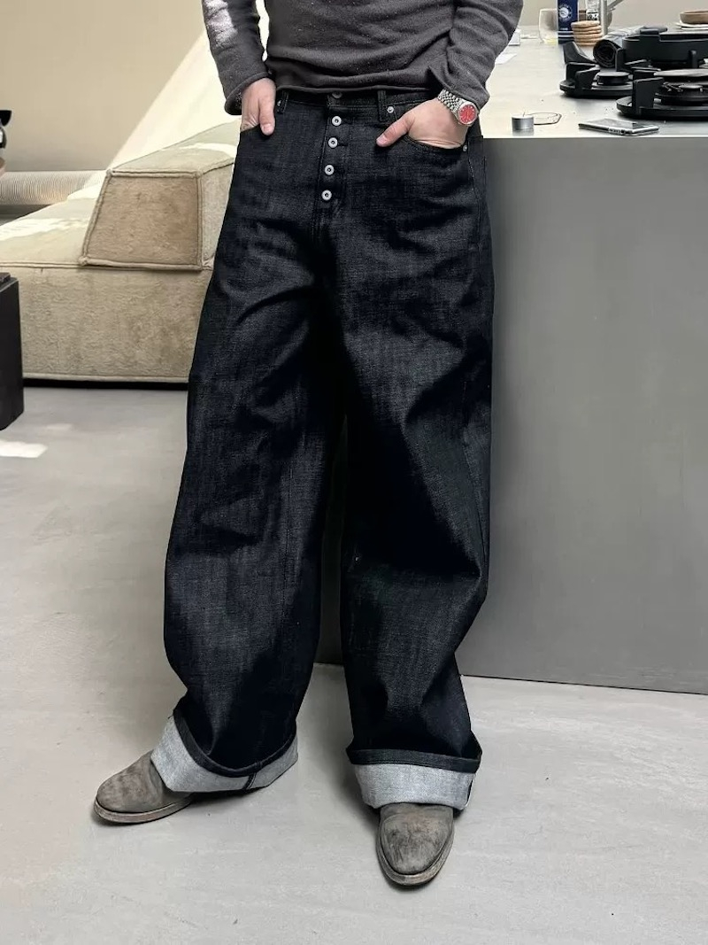 MIJKO High Street Cleanfit Drak Blue Jeans for Men and Women Straight Vintage Casual Denim Trousers ZJ089