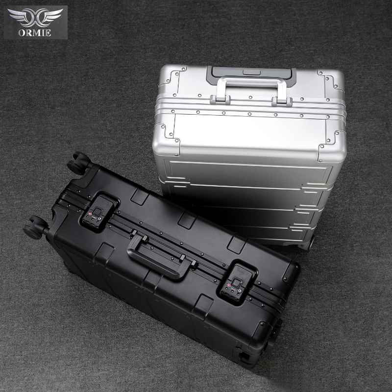Stylish Durable Aluminum Suitcases: Versatile Travel Companion With Secure Locks and Smooth Rollers