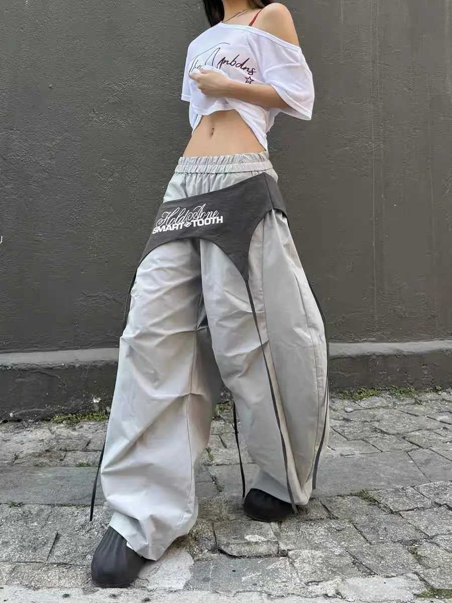 American Retro Design Wide Leg Pant Curved Knife Versatile Loose Street Hip Hop Dance Pant Loose Comfortable Cargo Trouser W250819