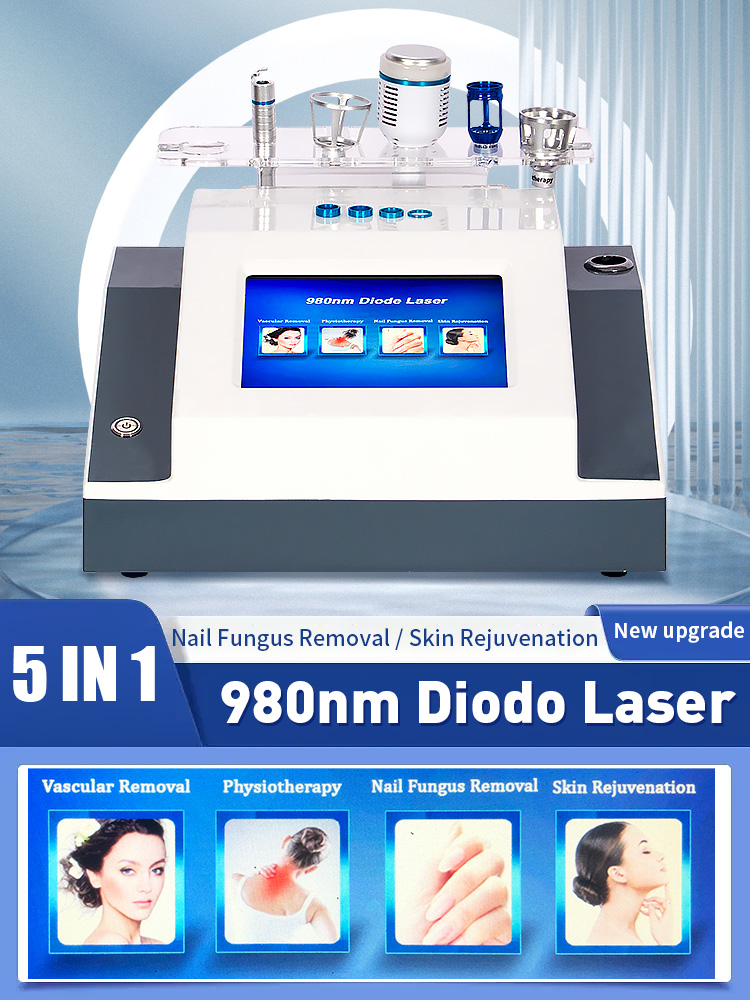 Advanced 5 in 1 980nm Diode Laser Machine for Spider Veins Removal Nail Fungus and Vascular Physiotherapy Care