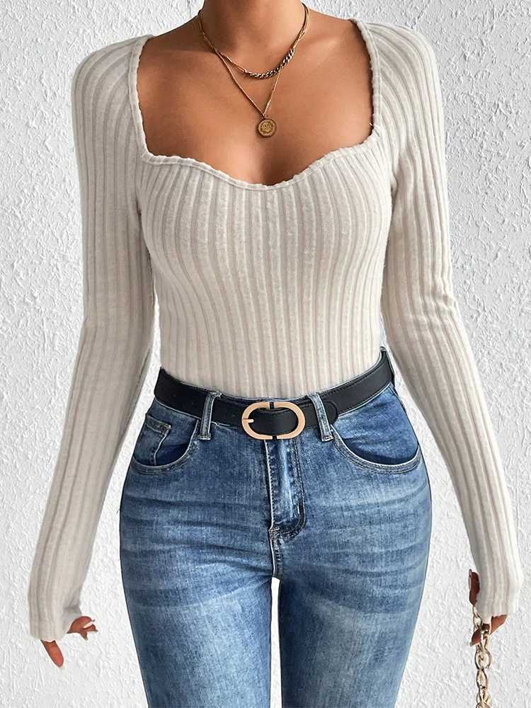 Rib knit cold wind niche design autumn and winter sweater XJ250819