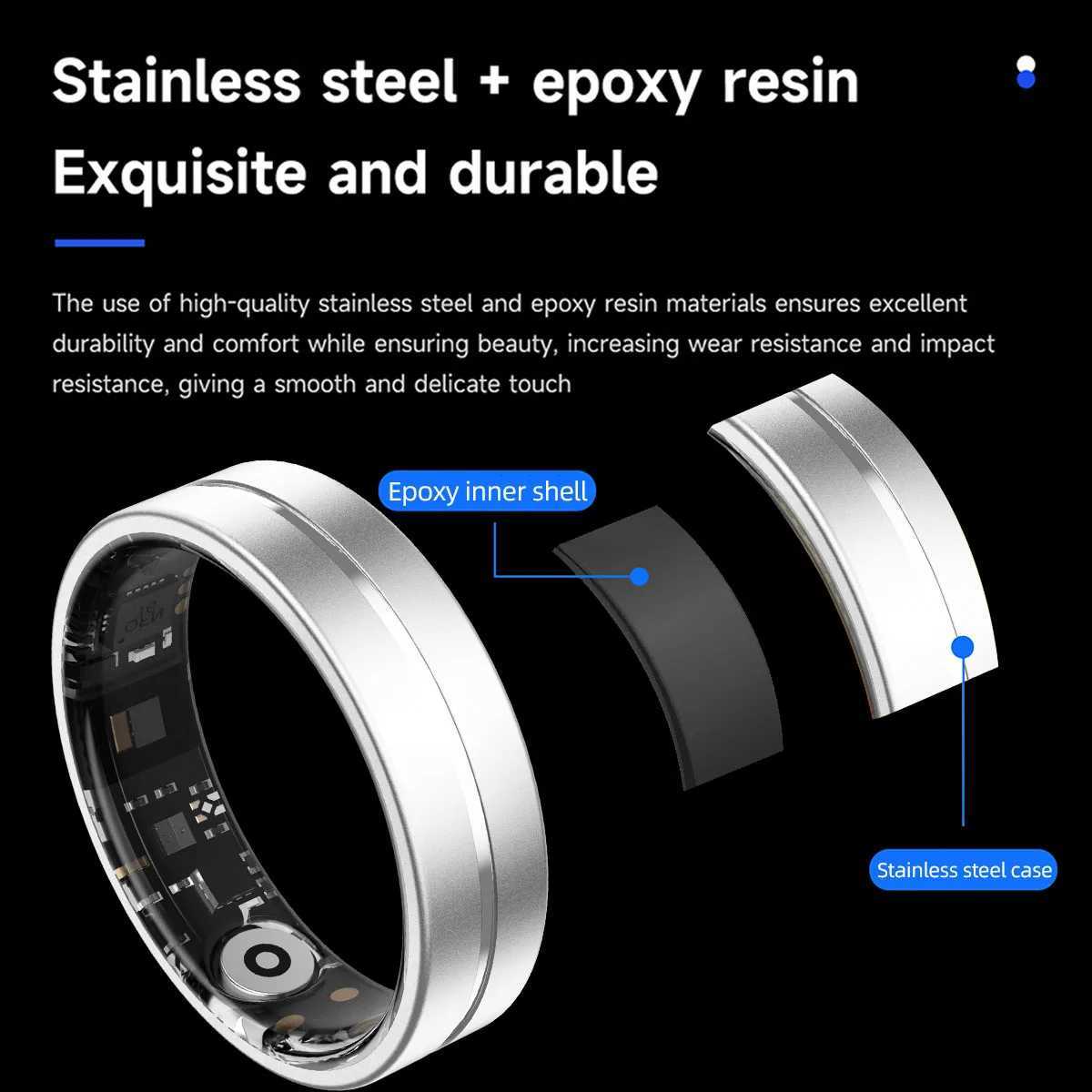 2025 New Smart Ring Health Tracker/Heart Rate/Sleep Monitoring Step Counting 5 ATM Waterproof Multi Sports Modes For Men Women W250819