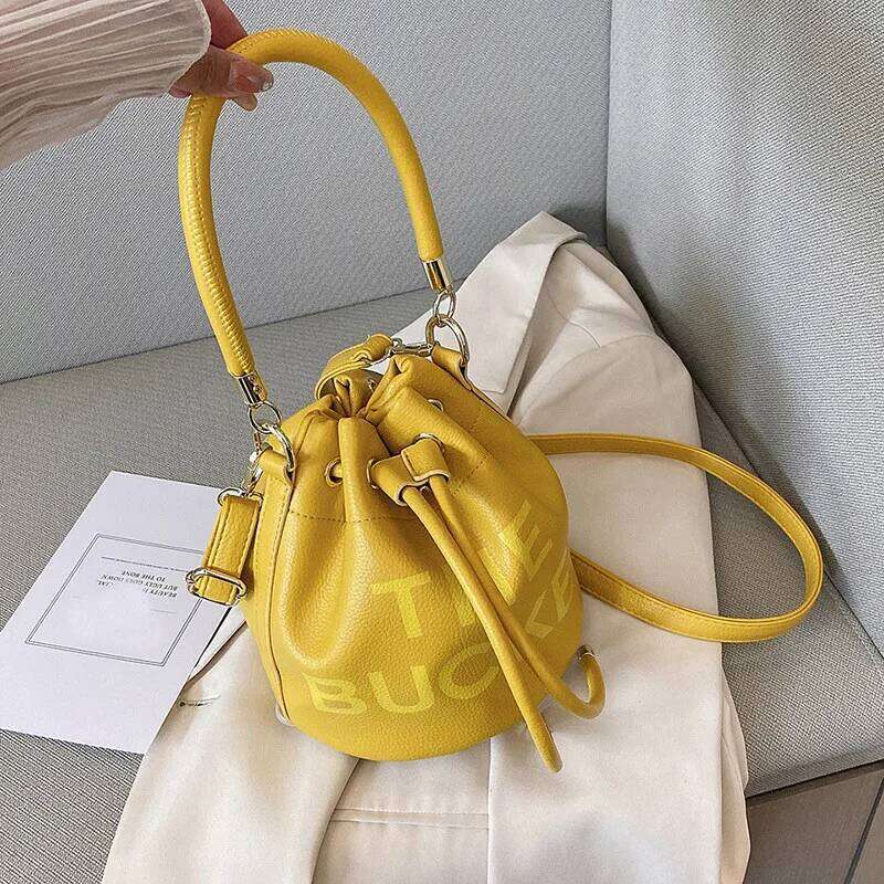 Bucket Bags For Women 2025 New Designer Handbags Fashion Square Shoulder Messenger Leather Crossbody Ladies Letters Purse