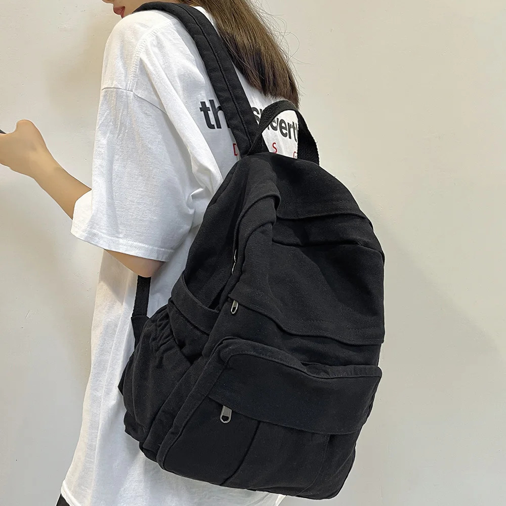 Girl Fabric School Bag Fashion College Student Vintage Women Backpack Canvas Female Laptop Bag Travel Kawaii Ladies Backpack250813