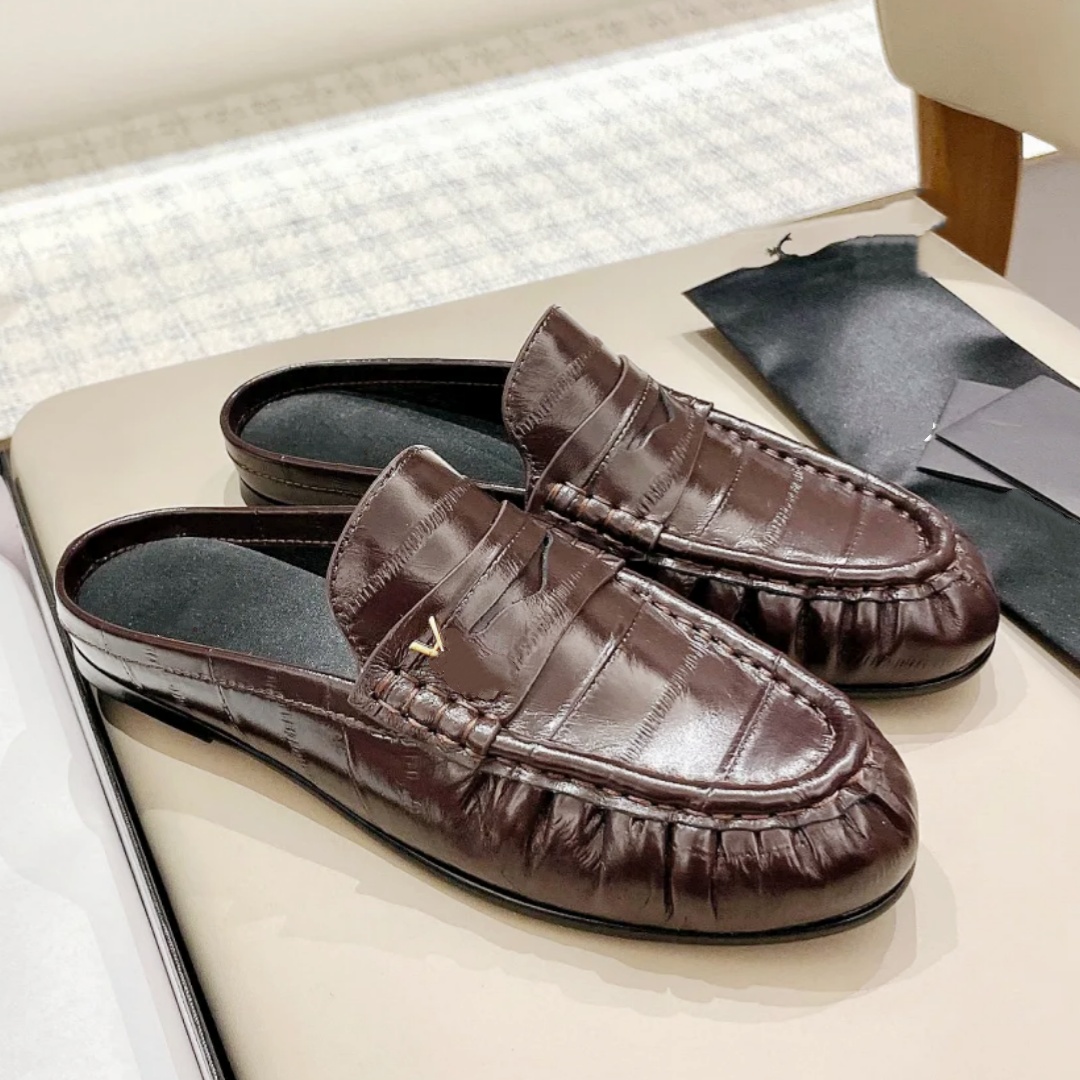 Womens Moccasins scuffers tazz slippers Designer Loafers Luxury Dress Shoe Suede leather Mules Flat Heel Business Shoe 10a walk Casual outdoor sport blazer shoes