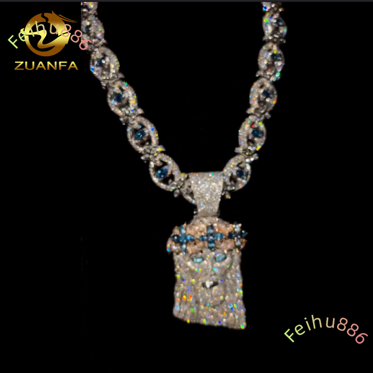 925 Silver Custom Pendant 18K Gold-plated Charm Pendant Personalized Iced Out Moissanite Jesus Pendant