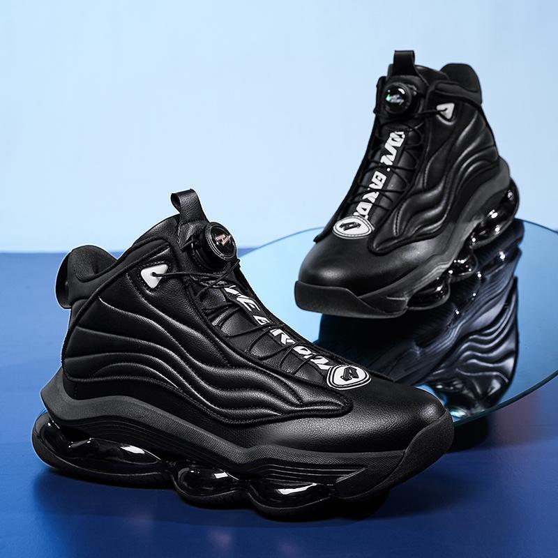 free shipping High top basketball shoes air cushion shock-absorbing running shoes breathable lightweight rotating buckle youth sports shoes for men