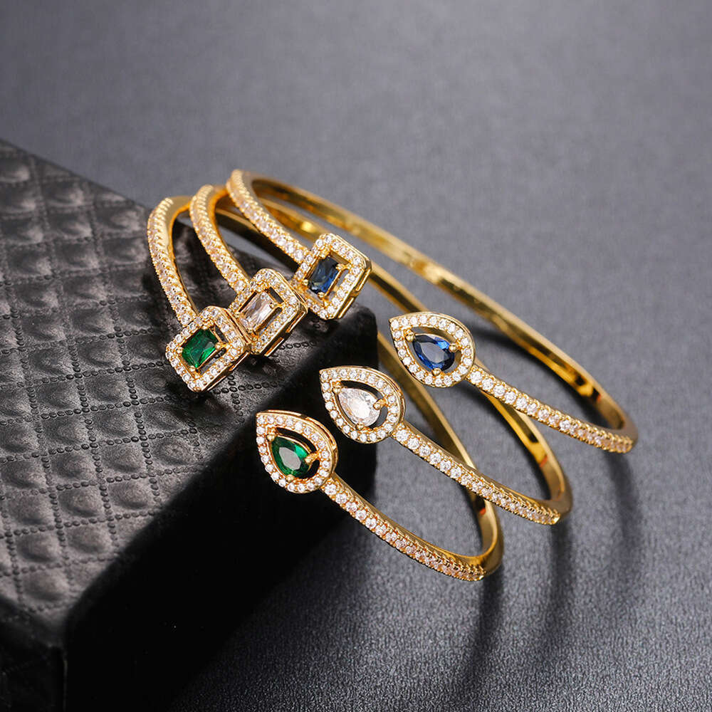 Open Trendy Ins Brass Zircon Bracelet Elegant Korean Version Simple Banquet Jewelry Gift