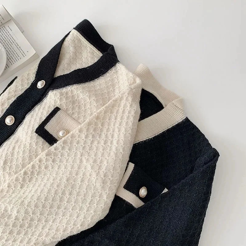 Womens Korean Fashion Loose Longsleeved Knit Sweater Cardigans Outwear Coat 250819