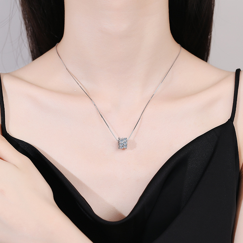necklace, luxury designer moissanite pendant jewelry, link chain jewelry moissanite jewelry for women, 925 sterling silver moissanite necklace, zircon