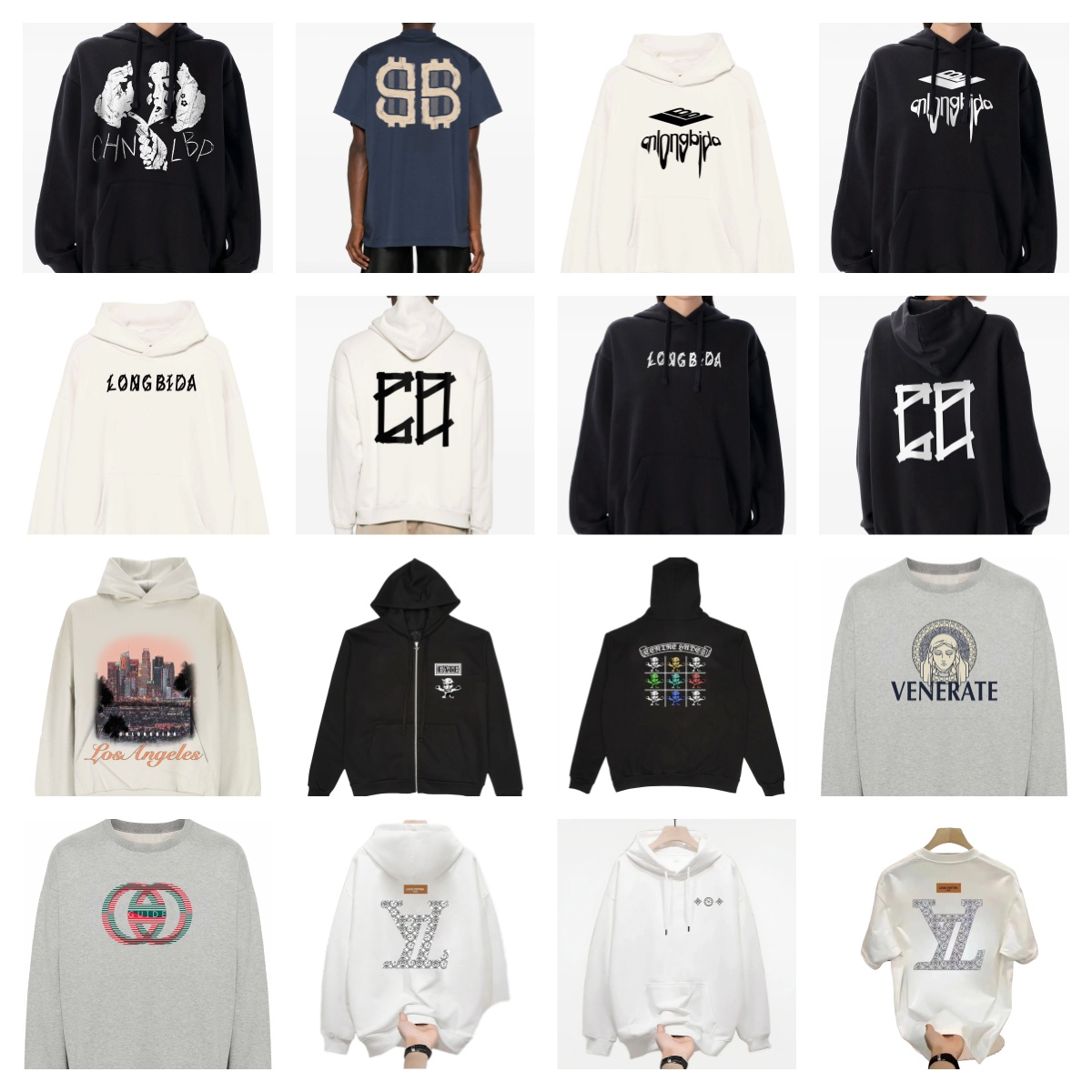 Men's Designer Hoodies: Pullover Zip-Up Jackets, Loose Fit - American & European Styles Plus Size for Autumn & Winter thicken Loose Vintage print