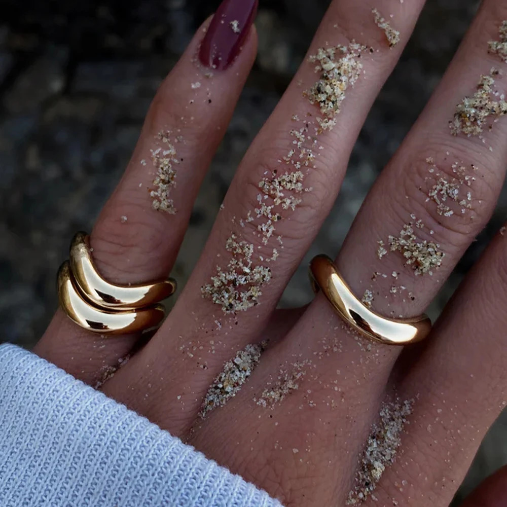 Aide 925 Sterling Silver Stackable Finger Plain Ring for Women Wedding Golden Glossy Ring High Polishing Jewelry Valentines Day 250815