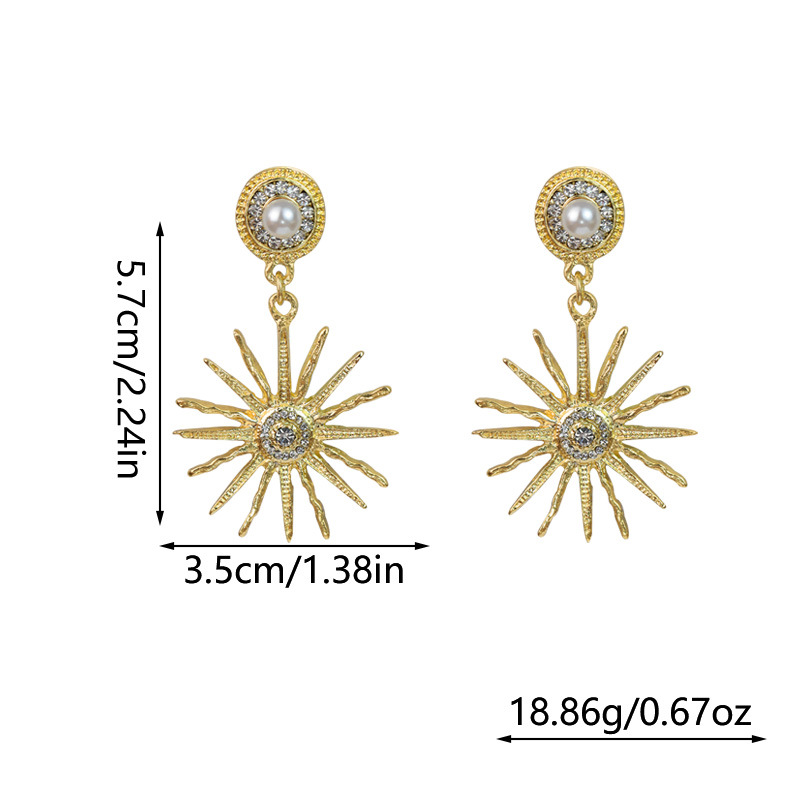Botanical Pearl Drop Earrings for Women 3D Floral Metal Statement Earrings 2025 Viral Accent Piece