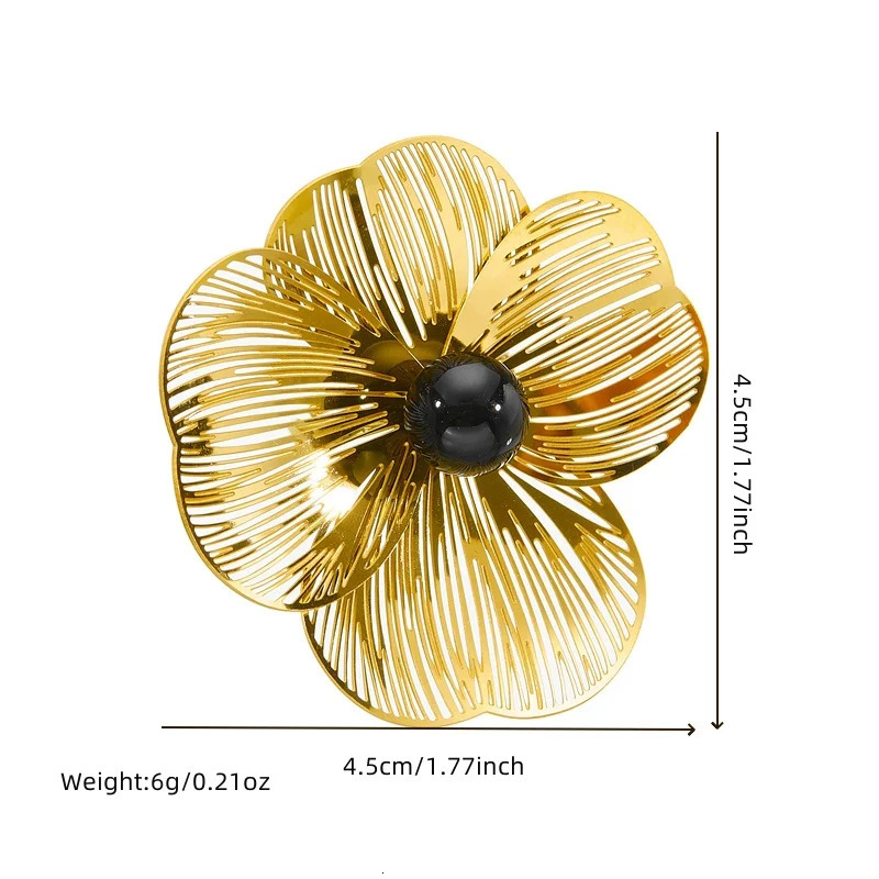 DIEYURO 316L Stainless Golde 3D hollow camellia Pearl Necklace Bracelet Ring Suit Women Girl Trend Non-fading jewelry Set 250818