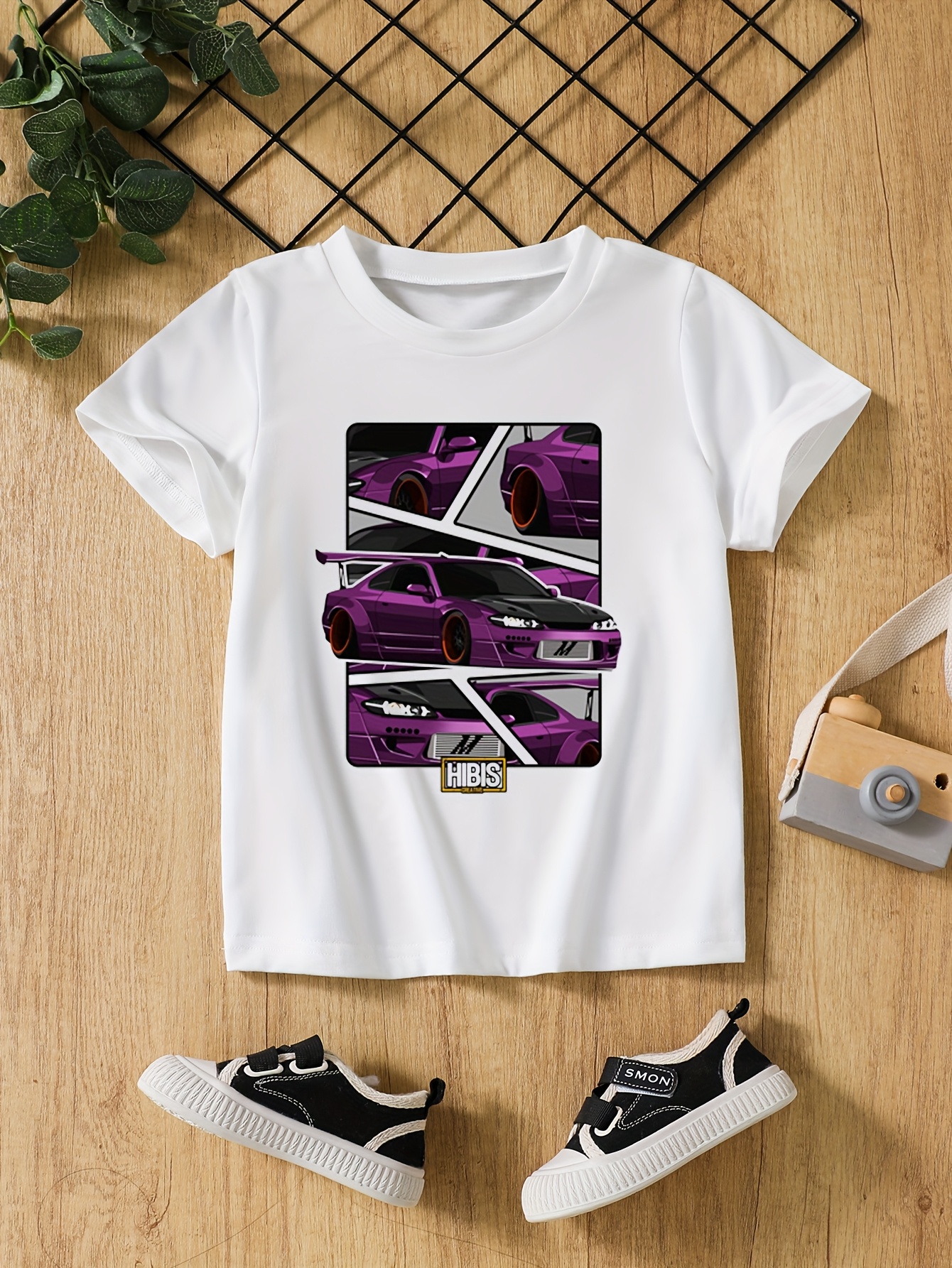 T-shirts Breathable Boys' Car Patterned Shortsleeves - Pack of Three Quick Dry Tees