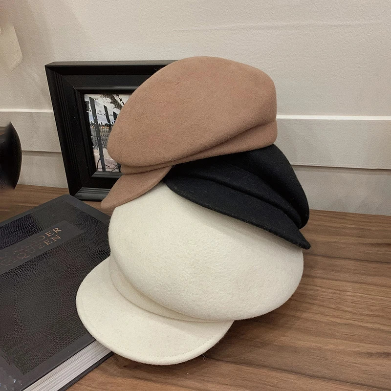 100% Pure Wool Custom Autumn and Winter Beret Wedding Ladies ed Cap Banquet Top Hat 250819